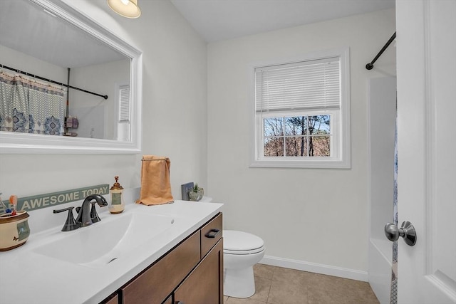 261 Bean Porridge Hill Rd, Westminster, MA 01473 - full bathroom with baseboards, a shower with shower curtain, toilet, and vanity