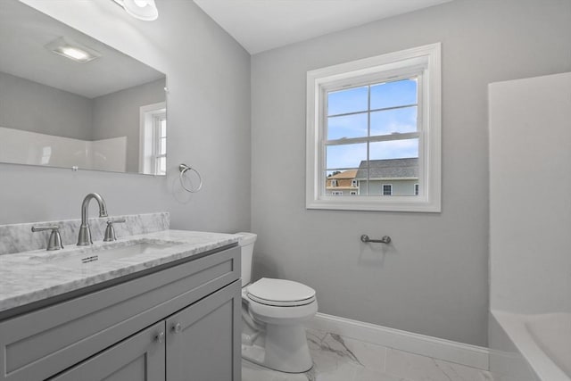 119 Tripp St, Fall River, MA 02724 - bathroom featuring marble look tile flooring, vanity, a tub, and a shower