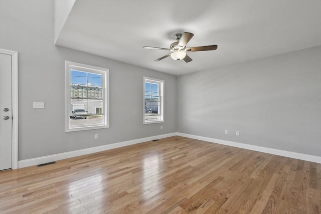 119 Tripp St, Fall River, MA 02724 - unfurnished room featuring ceiling fan and light wood-style floors