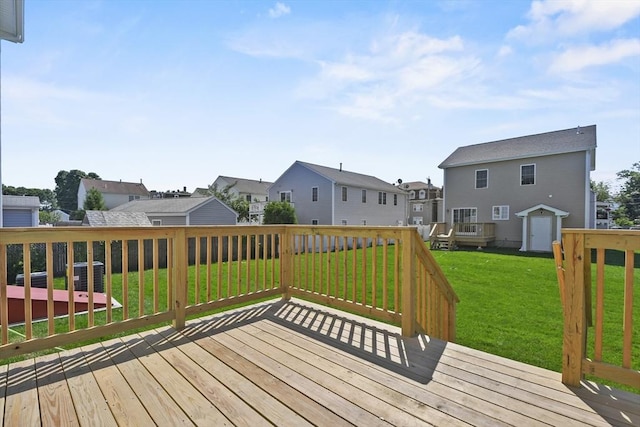 119 Tripp St, Fall River, MA 02724 - wooden deck with a residential view and a lawn
