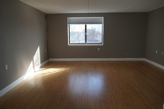 spare room featuring wood-type flooring