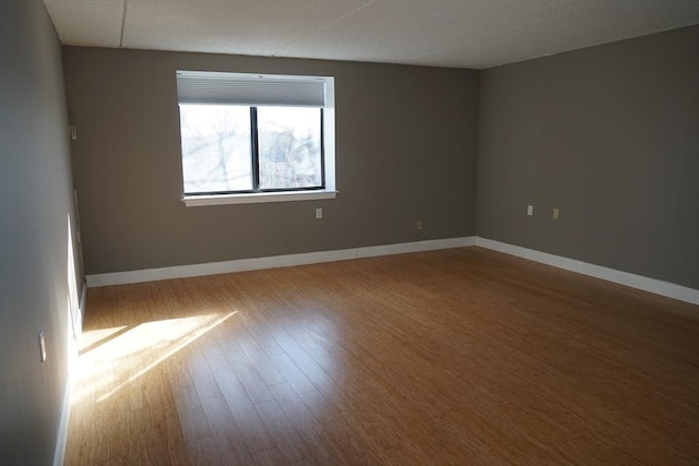 empty room with hardwood / wood-style flooring