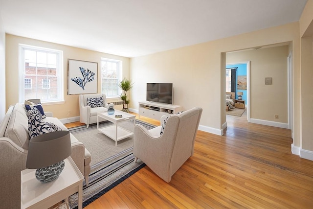 living room featuring hardwood / wood-style floors