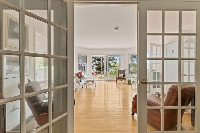 doorway featuring french doors and wood finished floors
