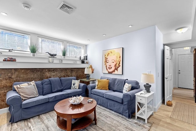 2111/2 Bradford St, Provincetown, MA 02657 - living area featuring light wood-style floors, baseboards, and recessed lighting