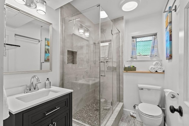 2111/2 Bradford St, Provincetown, MA 02657 - bathroom with toilet, a shower stall, and vanity
