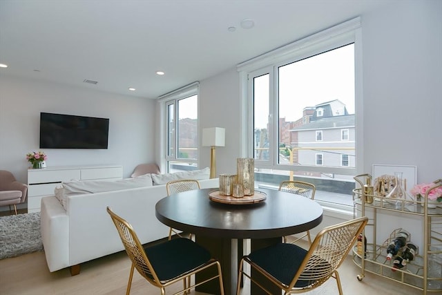 457 W Broadway Unit 209, Boston, MA 02127 - dining area with light wood-style flooring and recessed lighting