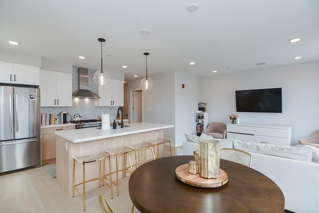 457 W Broadway Unit 209, Boston, MA 02127 - dining area featuring recessed lighting and light wood-type flooring