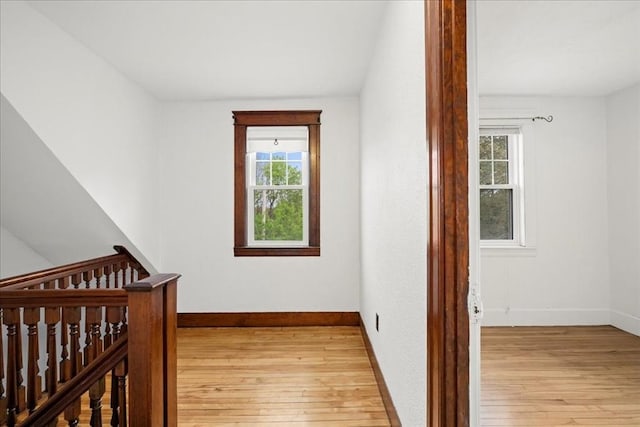 7 Vancroft Ave, Shrewsbury, MA 01545 - hallway featuring baseboards, an upstairs landing, plenty of natural light, and light wood-type flooring