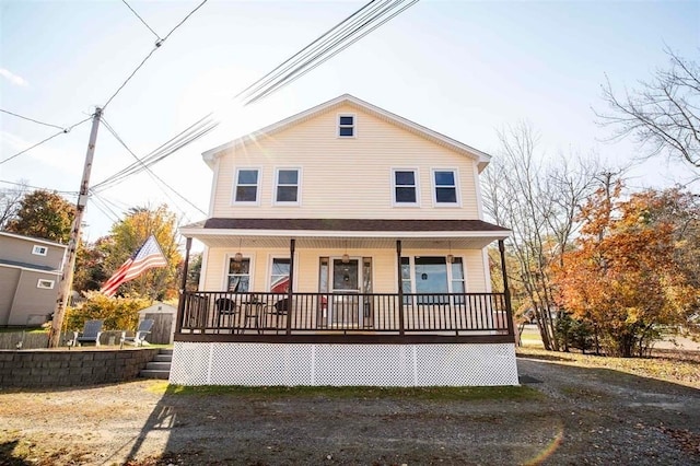 view of front of house featuring covered porch