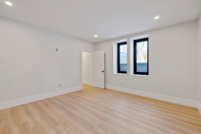 empty room featuring light wood-type flooring