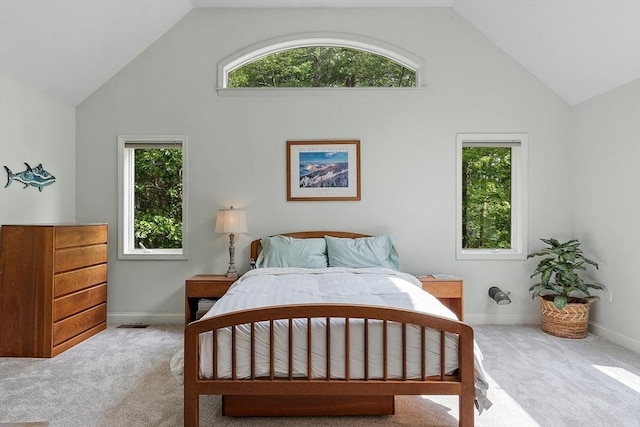 7 Humiston Cir, Westford, MA 01886 - carpeted bedroom featuring multiple windows, high vaulted ceiling, and baseboards