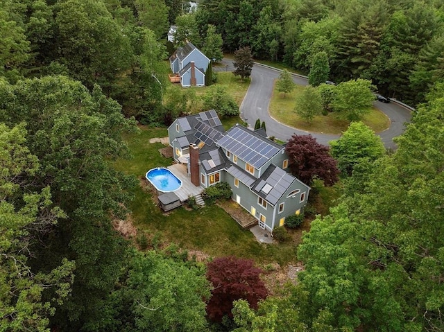 7 Humiston Cir, Westford, MA 01886 - aerial view of property and surrounding area featuring a forest and a pool