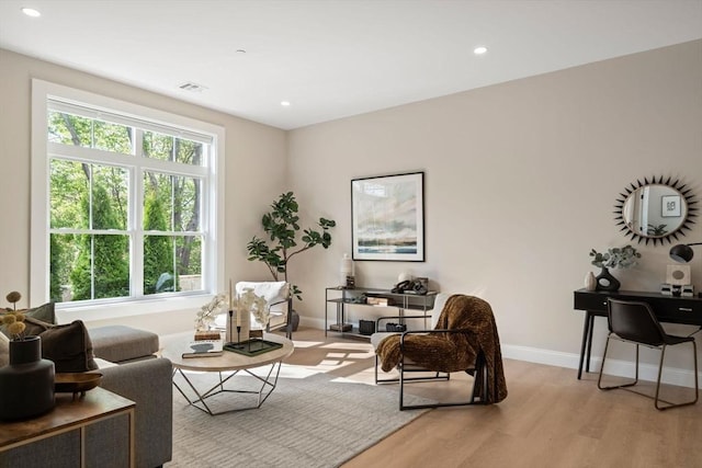 1 Cross St Unit 205, Wilmington, MA 01887 - sitting room featuring light wood-style flooring, baseboards, and recessed lighting