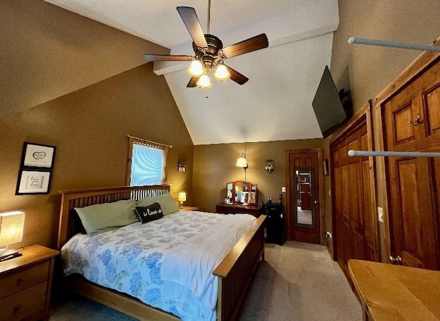1472 Pleasant St, Athol, MA 01331 - bedroom with light carpet, ceiling fan, and high vaulted ceiling