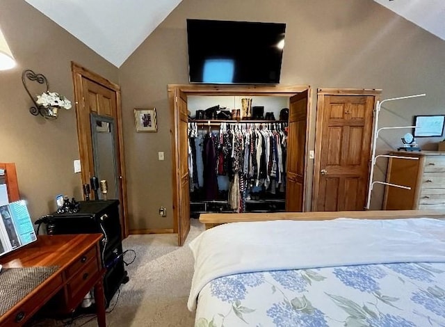 1472 Pleasant St, Athol, MA 01331 - bedroom with vaulted ceiling, light carpet, and a closet