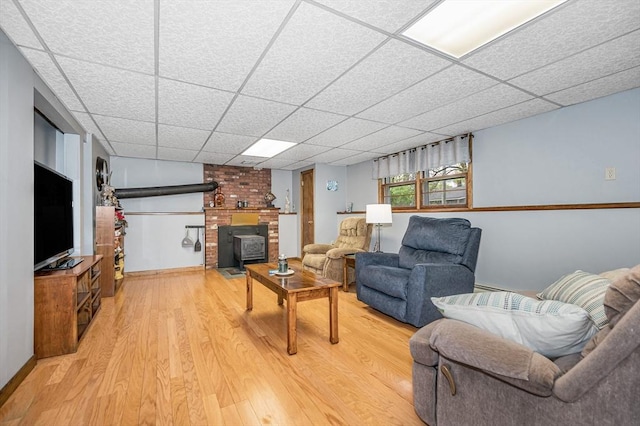 4 Pleasantview Ave, Tyngsborough, MA 01879 - living room with a drop ceiling, wood finished floors, and baseboards