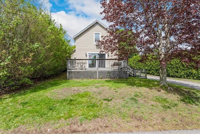 1241 Riverside Ave, Somerset, MA 02726 - rear view of property featuring a yard and a deck