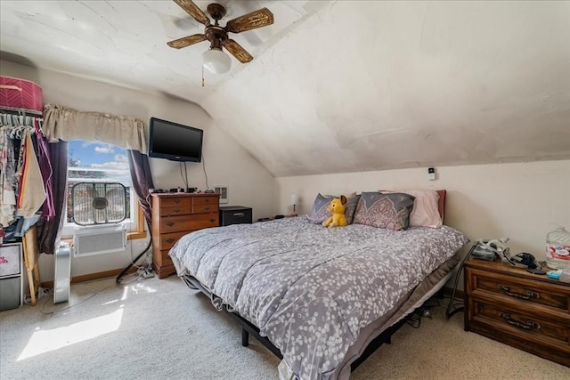 1241 Riverside Ave, Somerset, MA 02726 - carpeted bedroom with lofted ceiling, cooling unit, and ceiling fan