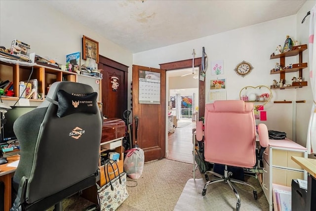 1241 Riverside Ave, Somerset, MA 02726 - office area featuring a ceiling fan and wood finished floors