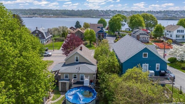 1241 Riverside Ave, Somerset, MA 02726 - bird's eye view featuring a water view and a residential view