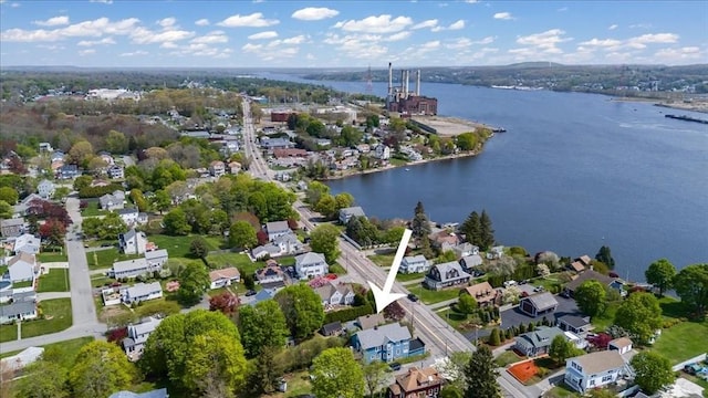 1241 Riverside Ave, Somerset, MA 02726 - bird's eye view featuring a water view and a residential view