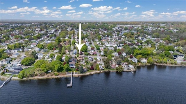 1241 Riverside Ave, Somerset, MA 02726 - drone / aerial view with a water view and a residential view
