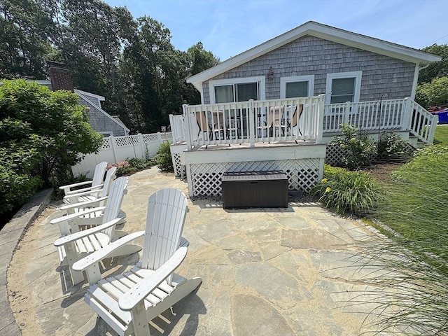 15 Wales Dr, Bourne, MA 02559 - rear view of house with a patio area and a deck