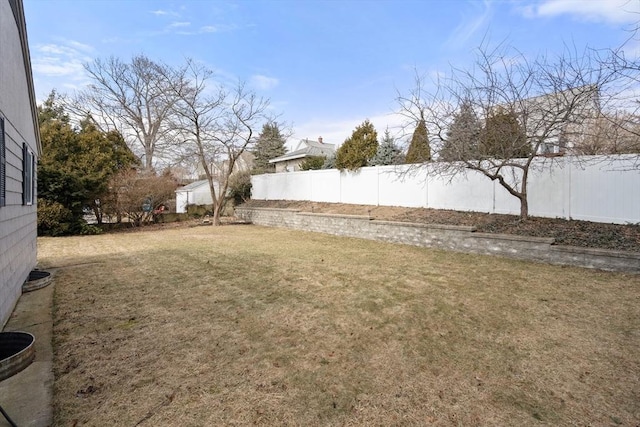 view of yard with fence