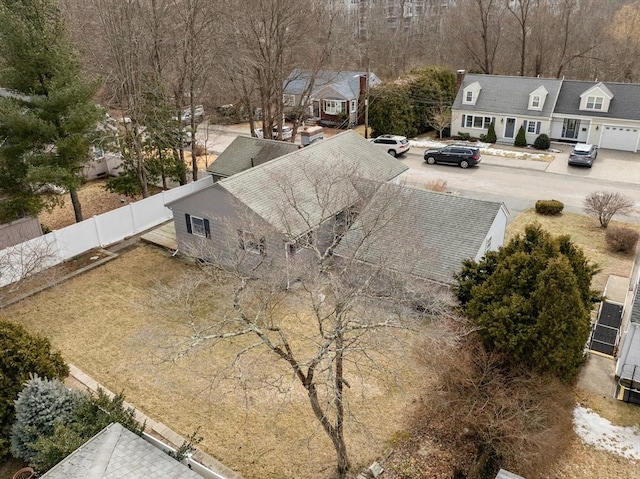 bird's eye view with a residential view