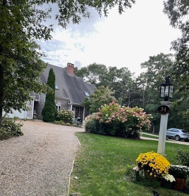 exterior space with a front yard