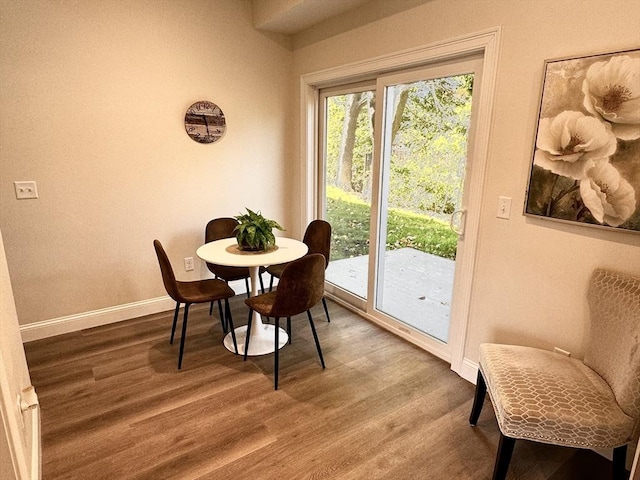 interior space with hardwood / wood-style flooring