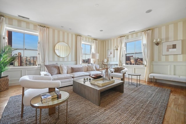 living room featuring hardwood / wood-style floors