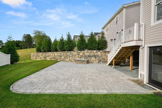 view of patio / terrace with stairs