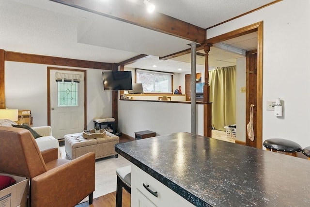 living area with wood finished floors
