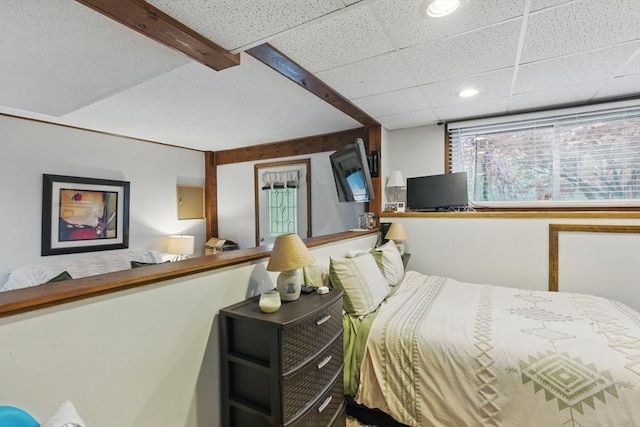 bedroom with recessed lighting