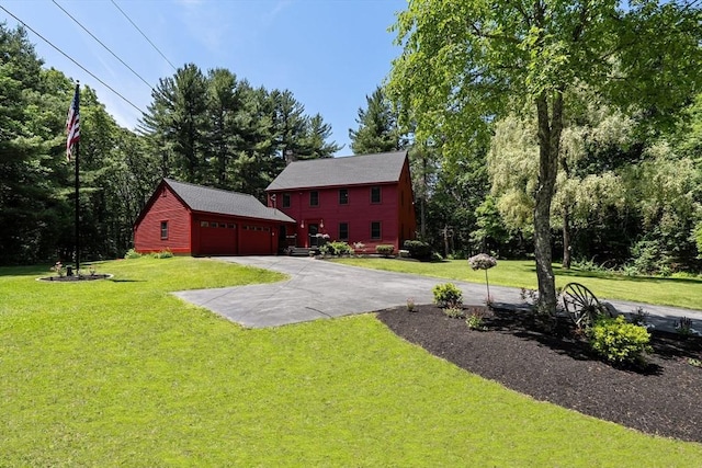 38 Manchaug Rd, Sutton, MA 01590 - view of green lawn featuring an outbuilding and asphalt driveway