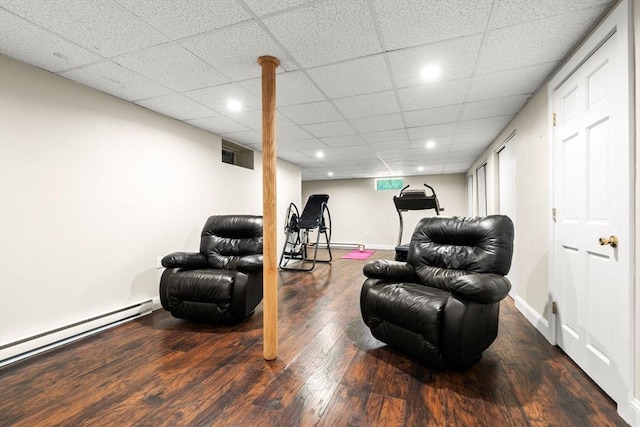 38 Manchaug Rd, Sutton, MA 01590 - sitting room featuring baseboard heating, wood finished floors, and recessed lighting