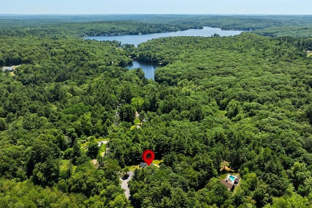 38 Manchaug Rd, Sutton, MA 01590 - bird's eye view of a heavily wooded area and a nearby body of water