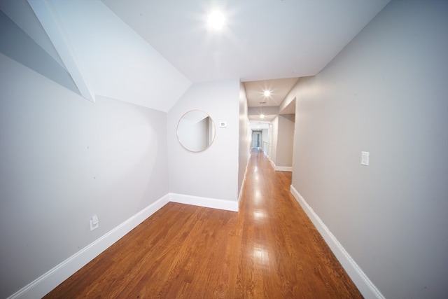 corridor featuring hardwood / wood-style flooring