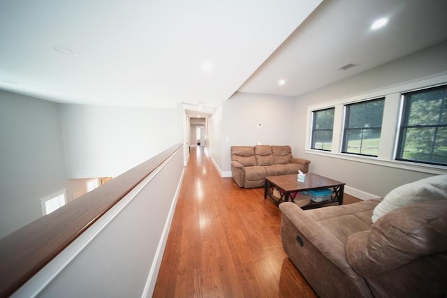 114 Country Club Way, Kingston, MA 02364 - living area with baseboards, visible vents, recessed lighting, and wood finished floors