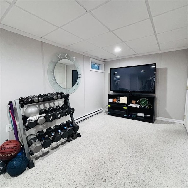 368 W St, Randolph, MA 02368 - exercise room with a paneled ceiling