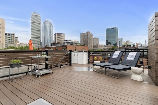19 Greenwich Park Unit 5, Boston, MA 02118 - wooden deck with a skyline view