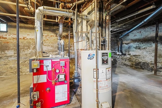 1 Melville St, Worcester, MA 01605 - utility room with water heater and a heating unit