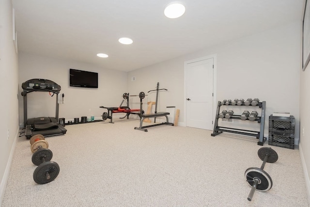 exercise area with carpet