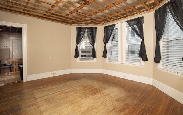 empty room featuring wood-type flooring