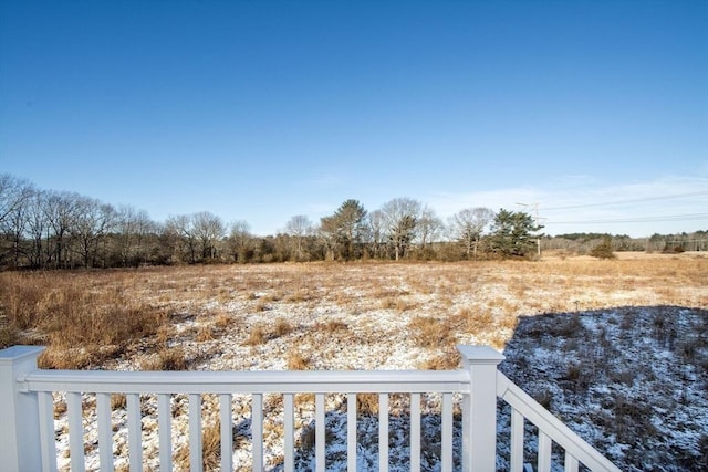 view of yard with a rural view