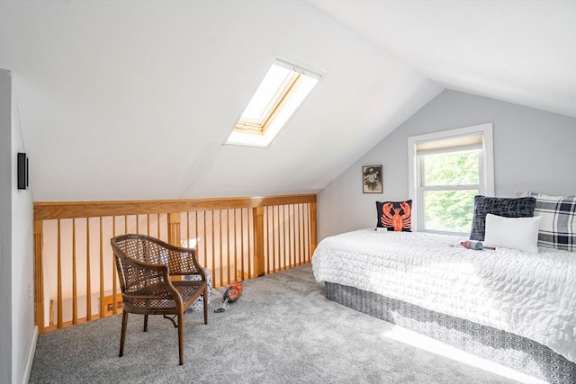 204 Massasoit Rd, Worcester, MA 01604 - carpeted bedroom featuring a skylight and lofted ceiling