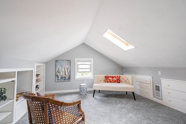 204 Massasoit Rd, Worcester, MA 01604 - sitting room with carpet, vaulted ceiling, and a skylight