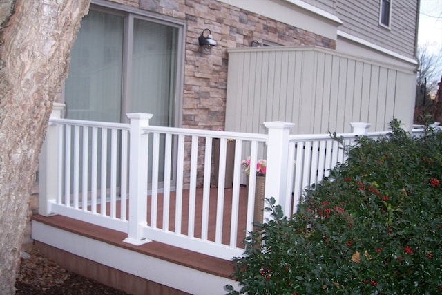 view of side of property featuring stone siding